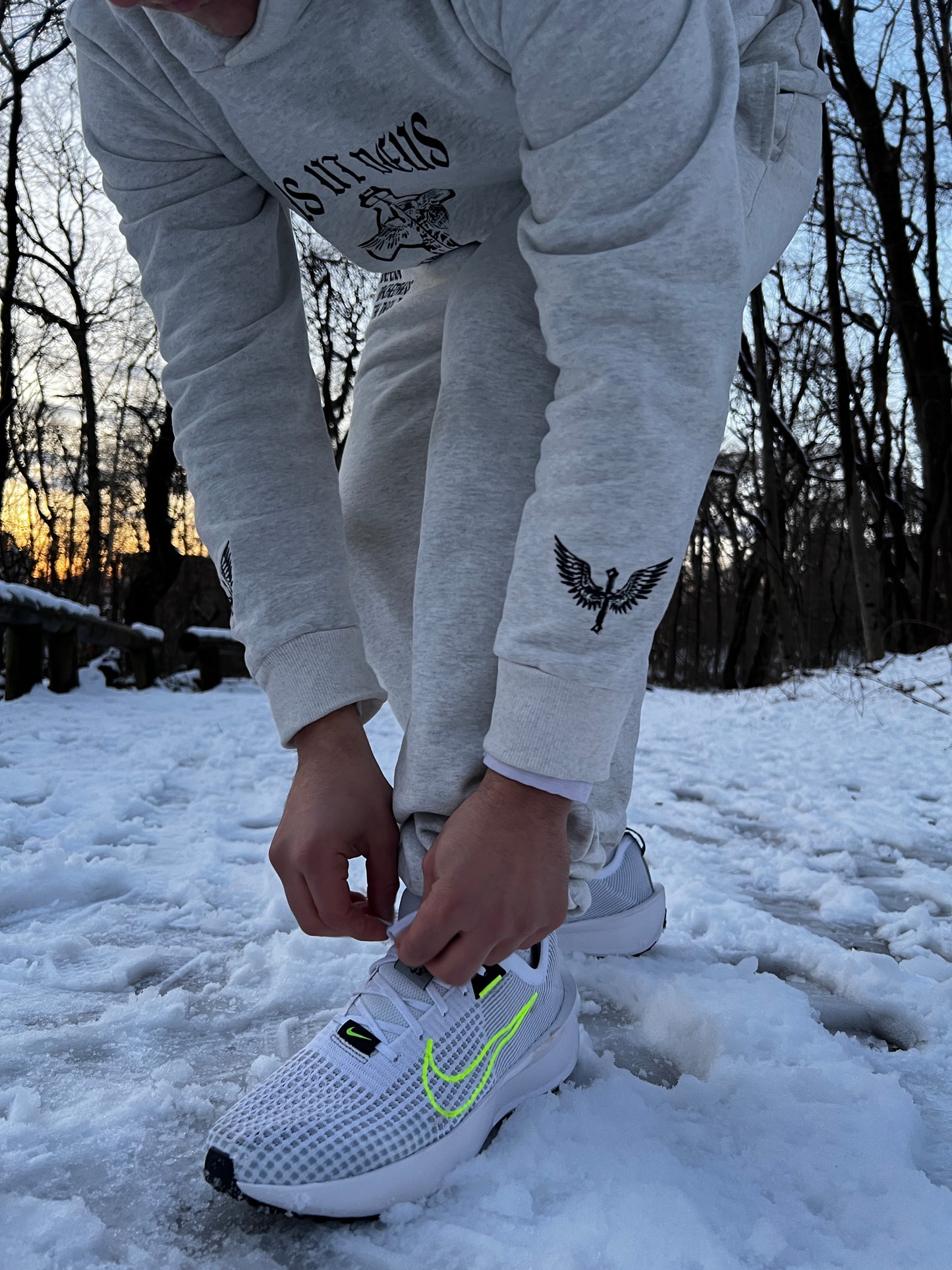 Gray Saint Michael Hoodie